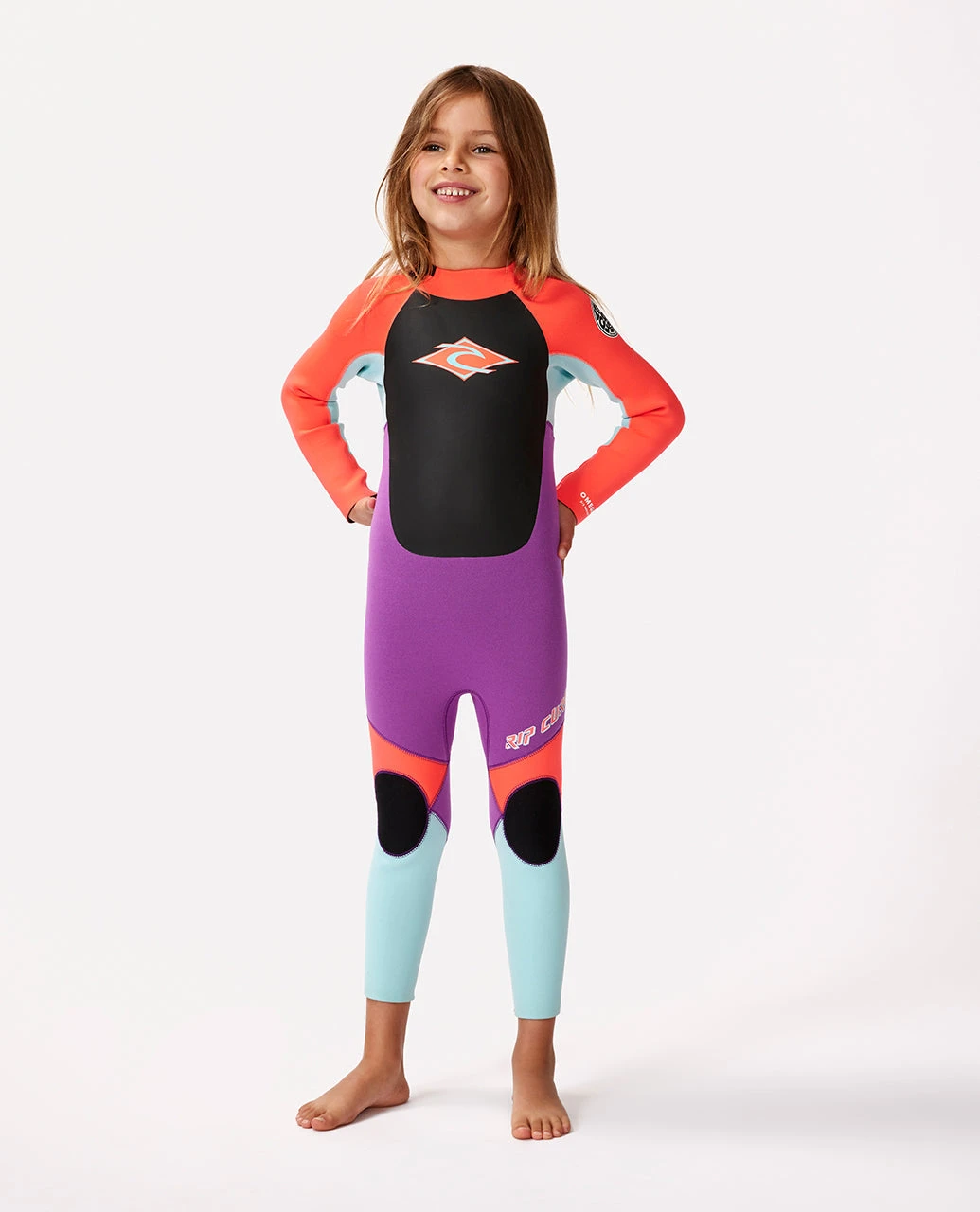 Rip Curl Groms Omega 3/2FL Steamer - Pink 1 Rip Curl Groms Omega 3/2FL Steamer - Pink