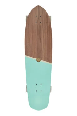 Globe Blazer XL Cruiser Skateboard - Walnut/Aruba Blue 36in