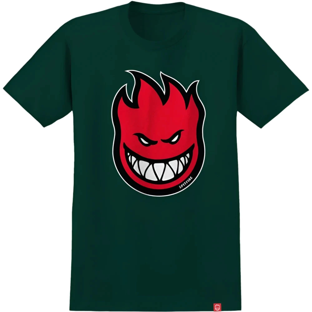 SPITFIRE Bighead Fill Tee Mens - Green Red 1 SPITFIRE Bighead Fill Tee Mens - Green Red