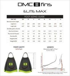 DMC Elite Max Training Fins - Charcoal/Fluoro 5 DMC Elite Max Training Fins - Charcoal/Fluoro -STM online Shop 2023 Elite MAX Size Guide