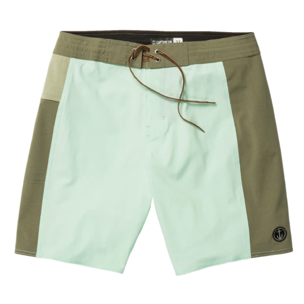 CAPTAIN FIN Keyhole Solid Boardshorts - Sea Glass 1 CAPTAIN FIN Keyhole Solid Boardshorts - Sea Glass