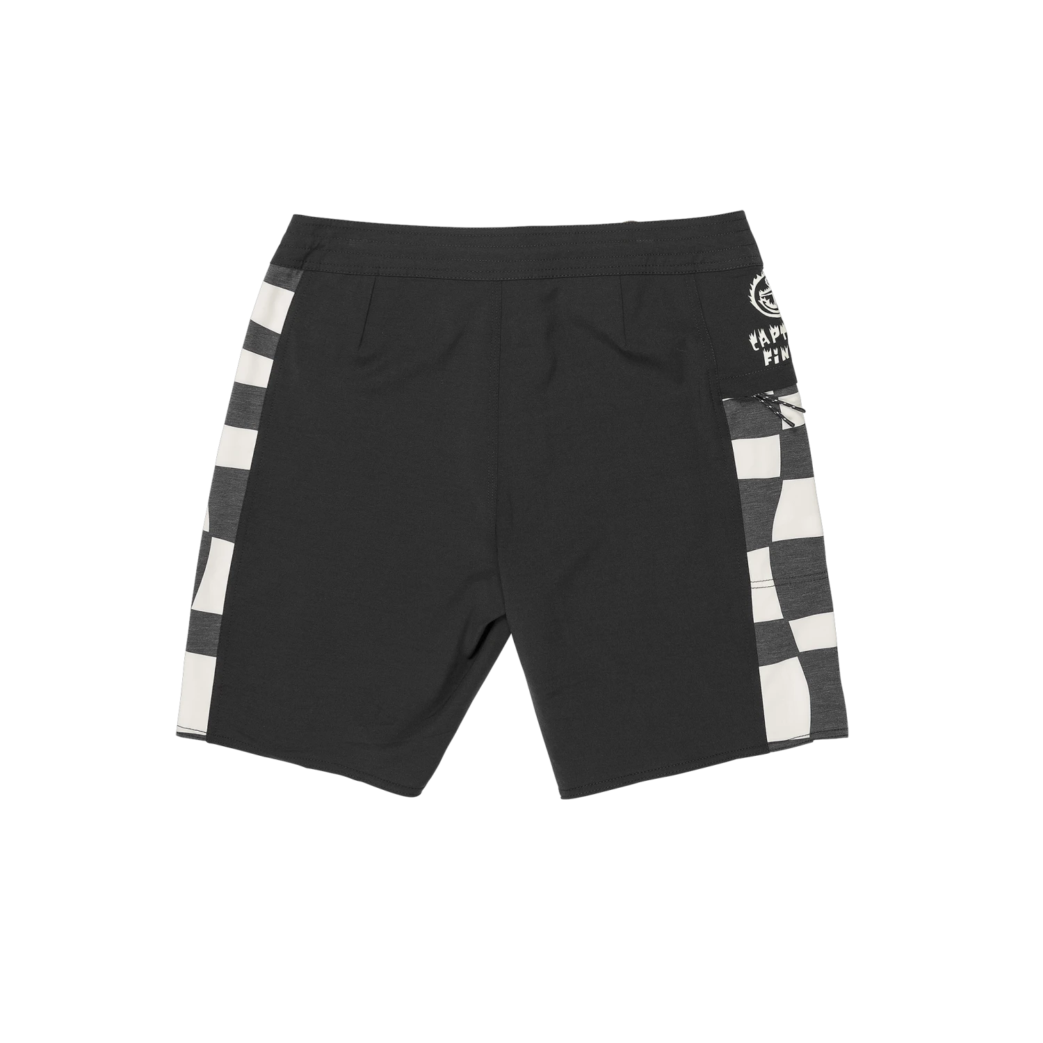 CAPTAIN FIN Keyhole Fire Check Shorts - Black 2 CAPTAIN FIN Keyhole Fire Check Shorts - Black - Image 2