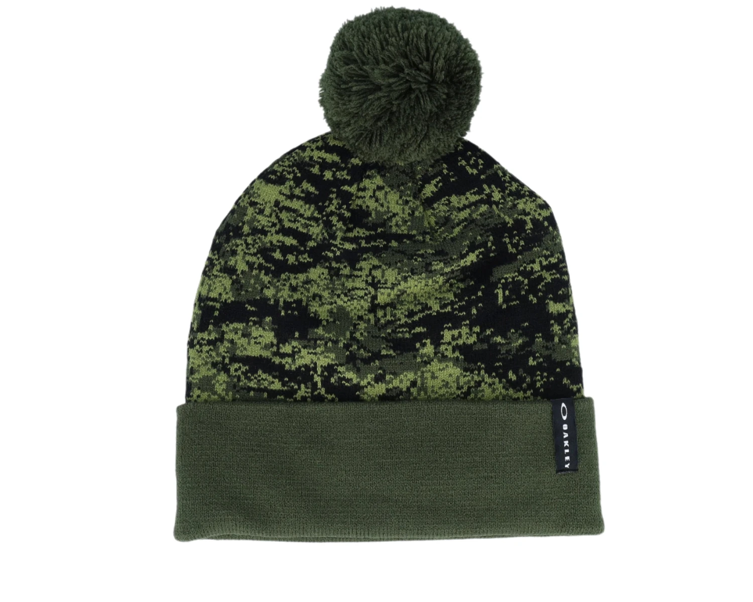 OAKLEY Printed Pom Beanie - Tiger Camo Green 1 OAKLEY Printed Pom Beanie - Tiger Camo Green