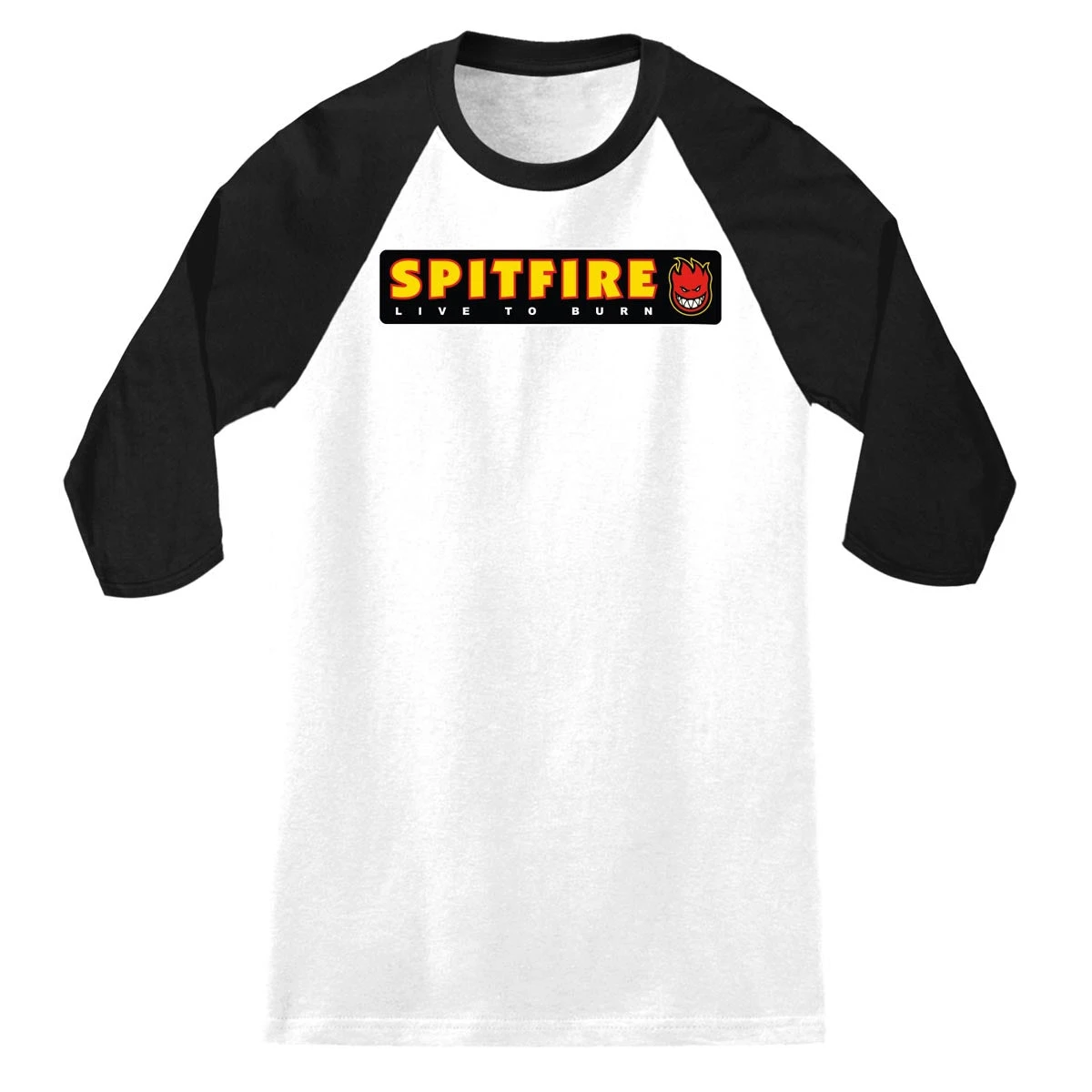 SPITFIRE Raglan LS Tee Mens - White/Black 1 SPITFIRE Raglan LS Tee Mens - White/Black
