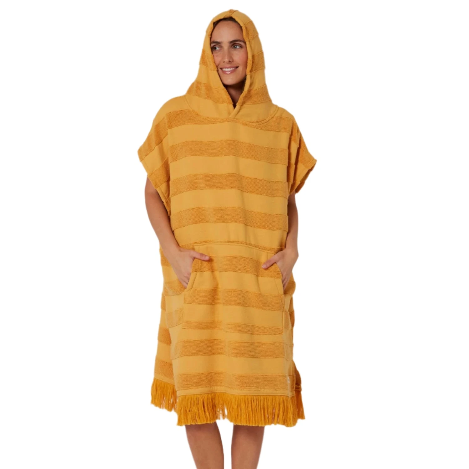 OCEAN AND EARTH Layz Poncho - Womens - Gold 1 OCEAN AND EARTH Layz Poncho - Womens - Gold
