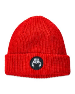 CRAB GRAB Circle Patch Beanie - Red