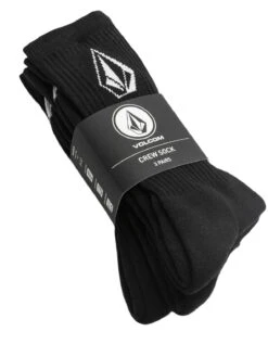 VOLCOM Full Stone Sock 3 Pack - Black
