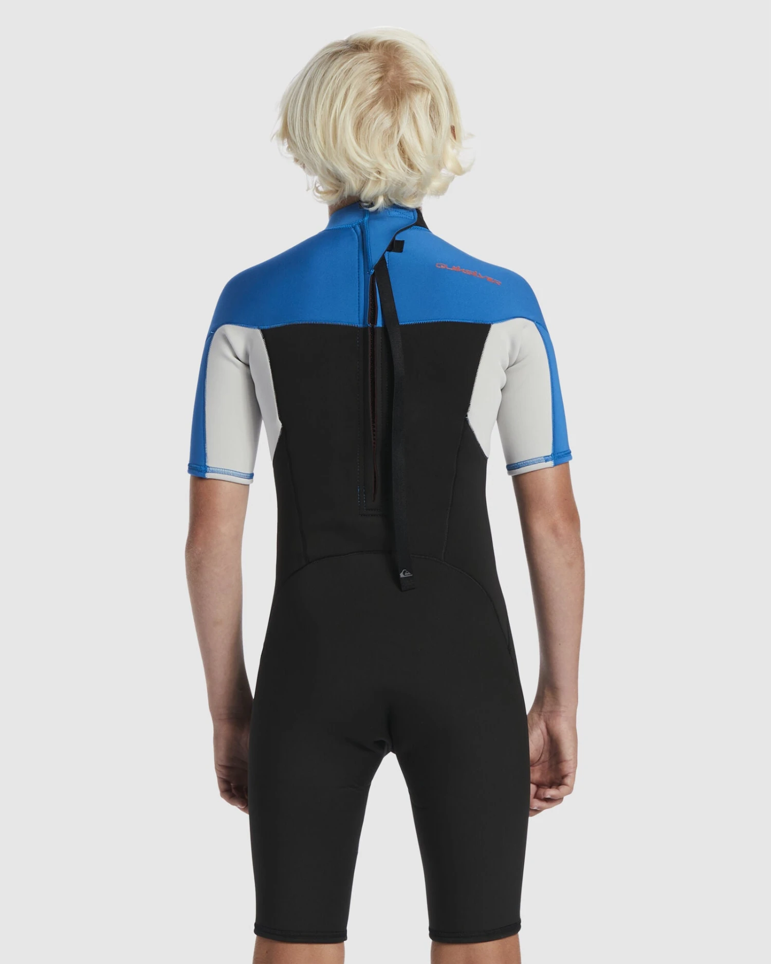 Quiksilver Everyday Sessions Back Zip Short Sleeve Boys Spring Suit -Black/Squale Blue 2 Quiksilver Everyday Sessions Back Zip Short Sleeve Boys Spring Suit -Black/Squale Blue - Image 2