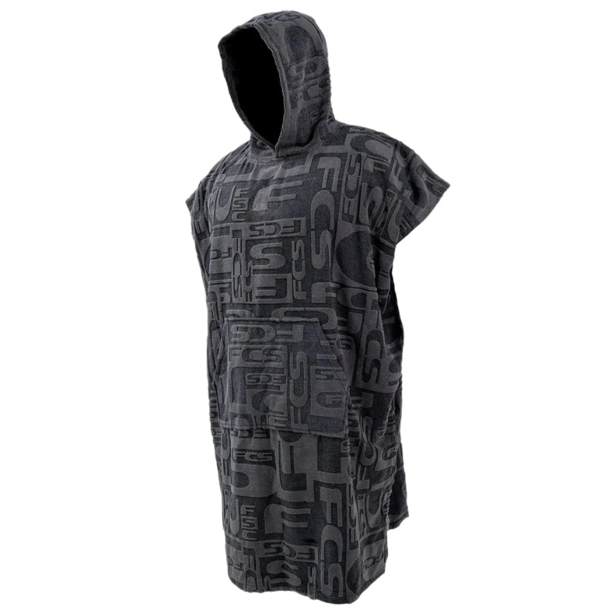 FCS Towel Poncho Jacquard - Charcoal 1 FCS Towel Poncho Jacquard - Charcoal