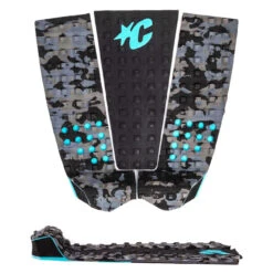 Creatures Italo Ferreira Lite Ecopure Surfboard Tail Traction Pad - Carbon Camo Fluro Blue Black