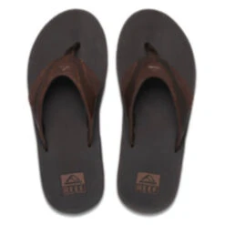 REEF Leather Fanning Sandals - Mens - Dark Brown