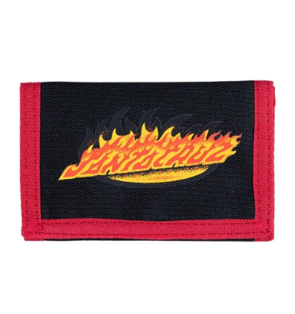Santa Cruz Santa Ultimate Flame Strip Wallet - Washed Black 1 Santa Cruz Santa Ultimate Flame Strip Wallet - Washed Black