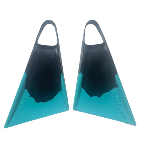 Stealth S2 Super Soft Fins - Black Teal Black MS 1 Stealth S2 Super Soft Fins - Black Teal Black MS