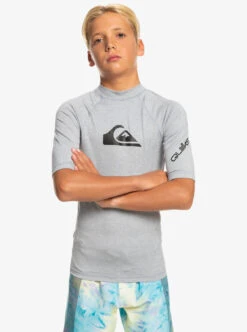 QUIKSILVER All Time SS Youth Rashguard - Sleet Heather