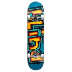 BLIND Matte OG Logo FP Skateboard - Bright Red/Teal 7.75