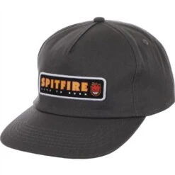 SPITFIRE LTB Patch Adjustable Cap - Charcoal -STM online Shop spitfire ltb patch snapback hat charcoal 1